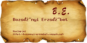 Bozsányi Erzsébet névjegykártya