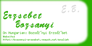 erzsebet bozsanyi business card